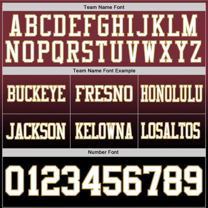 Custom Burgundy White Black-Old Gold Mesh Authentic Fade Fashion Football Jersey - Sky-Custom