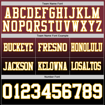 Custom Burgundy White Black-Gold Mesh Authentic Fade Fashion Football Jersey - Sky-Custom