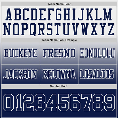 Custom White Navy Mesh Authentic Fade Fashion Football Jersey - Sky-Custom