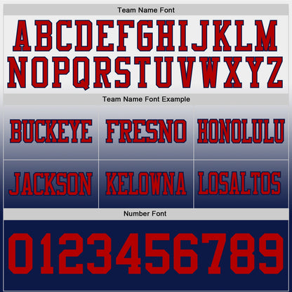 Custom White Red-Navy Mesh Authentic Fade Fashion Football Jersey - Sky-Custom