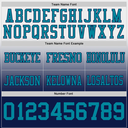 Custom White Teal-Navy Mesh Authentic Fade Fashion Football Jersey - Sky-Custom