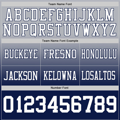 Custom Gray White-Navy Mesh Authentic Fade Fashion Football Jersey - Sky-Custom