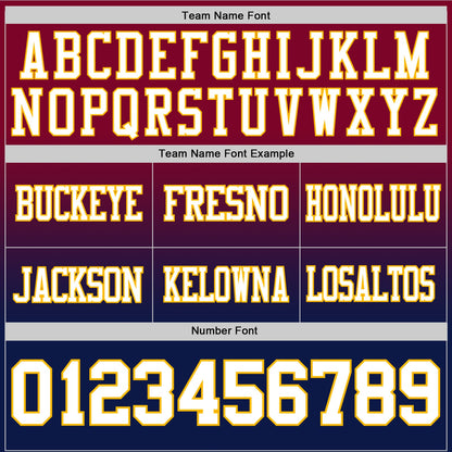 Custom Maroon White Navy-Gold Mesh Authentic Fade Fashion Football Jersey - Sky-Custom