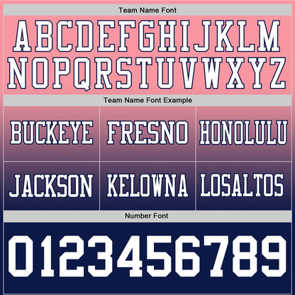 Custom Medium Pink White-Navy Mesh Authentic Fade Fashion Football Jersey - Sky-Custom