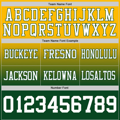 Custom Gold White-Green Mesh Authentic Fade Fashion Football Jersey - Sky-Custom