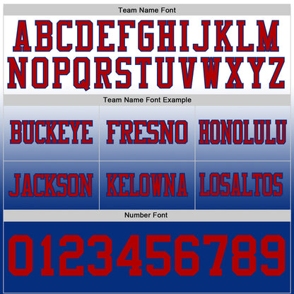 Custom White Red-Royal Mesh Authentic Fade Fashion Football Jersey - Sky-Custom