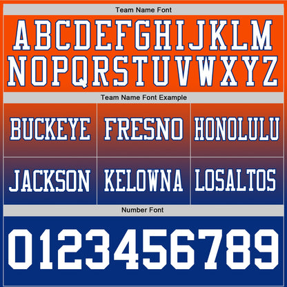 Custom Orange White-Royal Mesh Authentic Fade Fashion Football Jersey - Sky-Custom