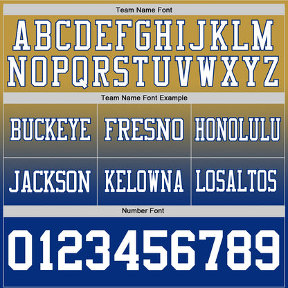 Custom Old Gold White-Royal Mesh Authentic Fade Fashion Football Jersey - Sky-Custom