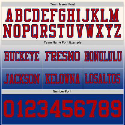 Custom Cream Red-Royal Mesh Authentic Fade Fashion Football Jersey - Sky-Custom