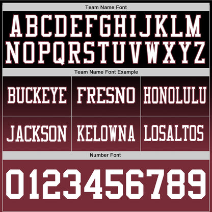 Custom Black White-Burgundy Mesh Authentic Fade Fashion Football Jersey - Sky-Custom