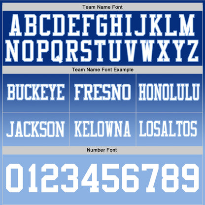 Custom Royal White-Light Blue Mesh Authentic Fade Fashion Football Jersey - Sky-Custom