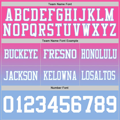 Custom Pink White-Light Blue Mesh Authentic Fade Fashion Football Jersey - Sky-Custom
