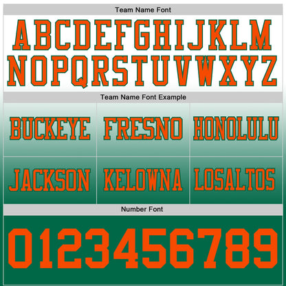 Custom White Orange-Kelly Green Mesh Authentic Fade Fashion Football Jersey - Sky-Custom