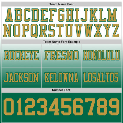Custom White Old Gold-Kelly Green Mesh Authentic Fade Fashion Football Jersey - Sky-Custom