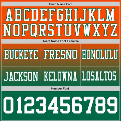 Custom Orange White-Kelly Green Mesh Authentic Fade Fashion Football Jersey - Sky-Custom