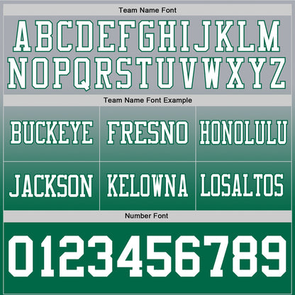 Custom Gray White-Kelly Green Mesh Authentic Fade Fashion Football Jersey - Sky-Custom