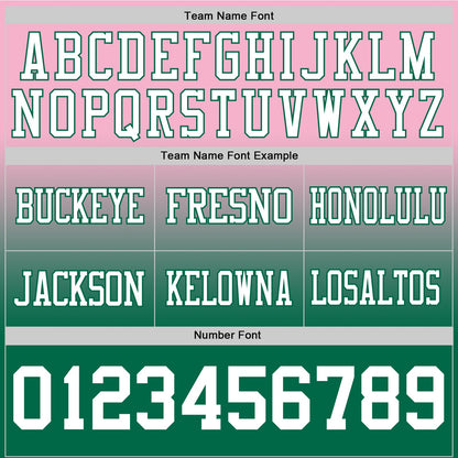 Custom Light Pink White-Kelly Green Mesh Authentic Fade Fashion Football Jersey - Sky-Custom
