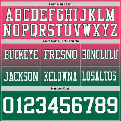 Custom Neon Pink White-Kelly Green Mesh Authentic Fade Fashion Football Jersey - Sky-Custom