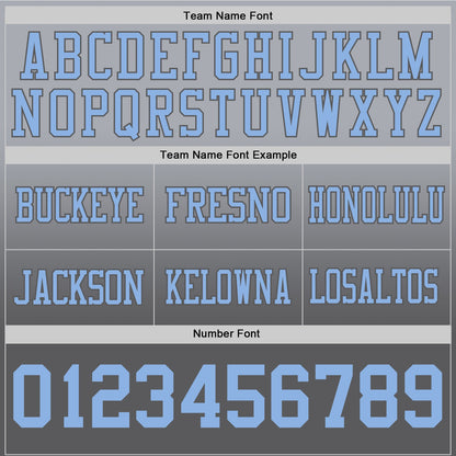 Custom Gray Light Blue-Steel Gray Mesh Authentic Fade Fashion Football Jersey - Sky-Custom
