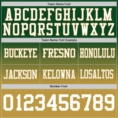 Custom Green White-Old Gold Mesh Authentic Fade Fashion Football Jersey - Sky-Custom