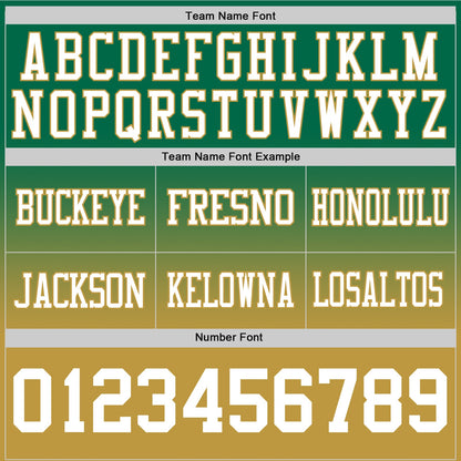 Custom Kelly Green White-Old Gold Mesh Authentic Fade Fashion Football Jersey - Sky-Custom