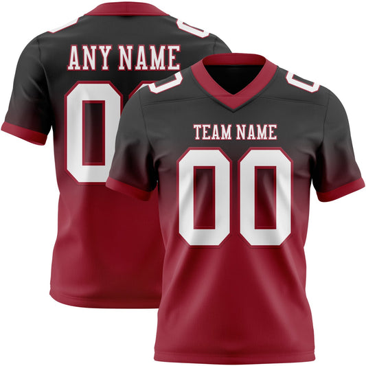 Custom Black White-Cardinal Mesh Authentic Fade Fashion Football Jersey - Sky-Custom