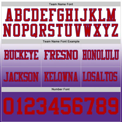 Custom White Red-Purple Mesh Authentic Fade Fashion Football Jersey - Sky-Custom