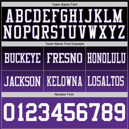 Custom Black White-Purple Mesh Authentic Fade Fashion Football Jersey - Sky-Custom