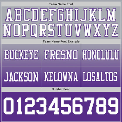 Custom Gray White-Purple Mesh Authentic Fade Fashion Football Jersey - Sky-Custom
