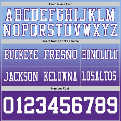 Custom Light Blue White-Purple Mesh Authentic Fade Fashion Football Jersey - Sky-Custom