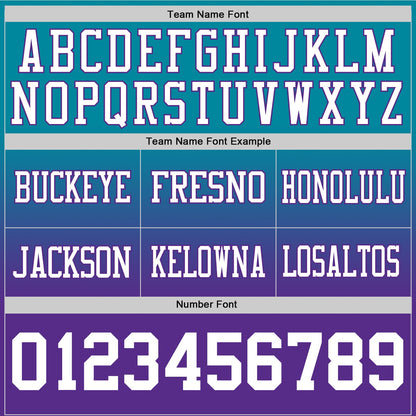 Custom Teal White-Purple Mesh Authentic Fade Fashion Football Jersey - Sky-Custom