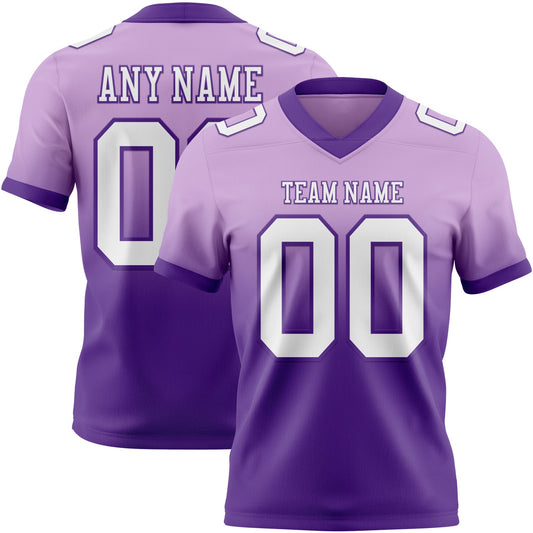 Custom Light Purple White-Purple Mesh Authentic Fade Fashion Football Jersey - Sky-Custom