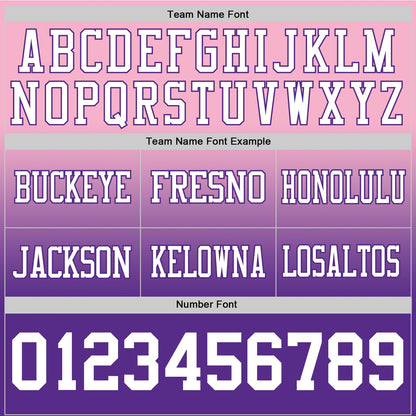 Custom Light Pink White-Purple Mesh Authentic Fade Fashion Football Jersey - Sky-Custom