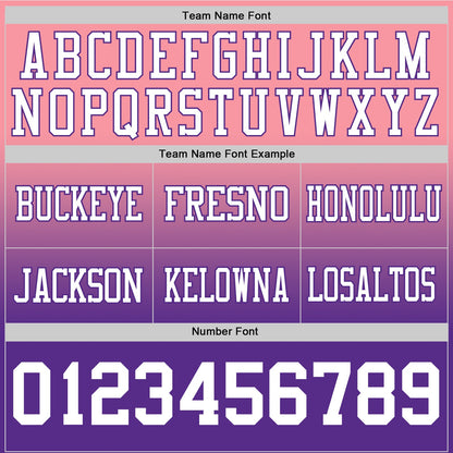 Custom Medium Pink White-Purple Mesh Authentic Fade Fashion Football Jersey - Sky-Custom