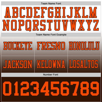 Custom White Orange-Brown Mesh Authentic Fade Fashion Football Jersey - Sky-Custom