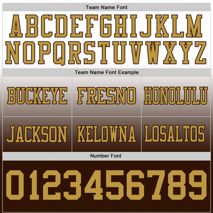 Custom White Old Gold-Brown Mesh Authentic Fade Fashion Football Jersey - Sky-Custom