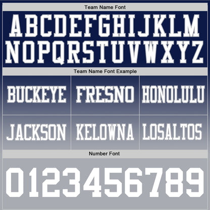 Custom Navy White-Gray Mesh Authentic Fade Fashion Football Jersey - Sky-Custom