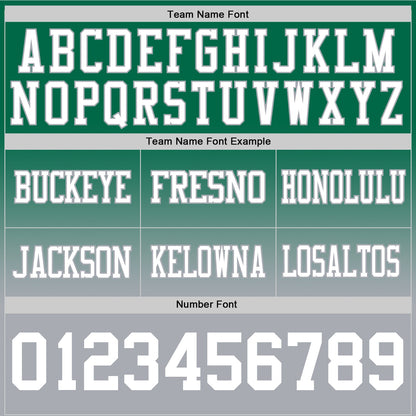 Custom Kelly Green White-Gray Mesh Authentic Fade Fashion Football Jersey - Sky-Custom