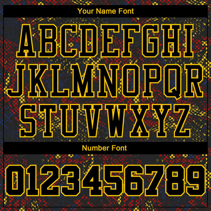 Custom Figure Black-Gold Round Neck Sublimation Basketball Suit Jersey - Sky-Custom