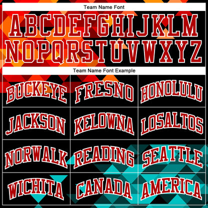 Custom Figure Aqua-Red Round Neck Sublimation Basketball Suit Jersey - Sky-Custom