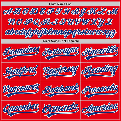 Custom Fire Red Royal-White Authentic Baseball Jersey - Sky-Custom