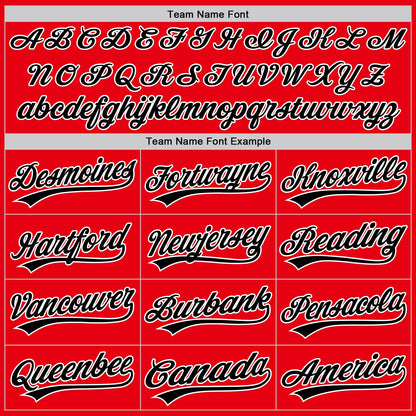 Custom Fire Red Black-White Authentic Baseball Jersey - Sky-Custom