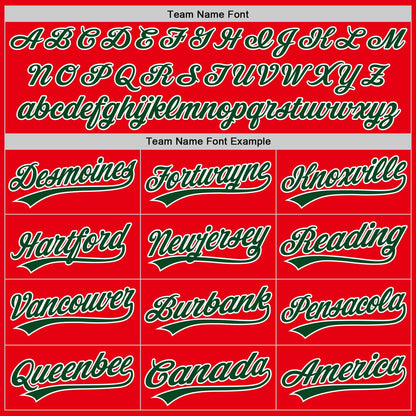 Custom Fire Red Green-White Authentic Baseball Jersey - Sky-Custom