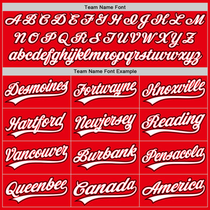 Custom Fire Red White-Black Authentic Baseball Jersey - Sky-Custom