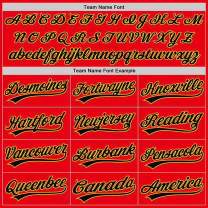 Custom Fire Red Black-Yellow Authentic Baseball Jersey - Sky-Custom