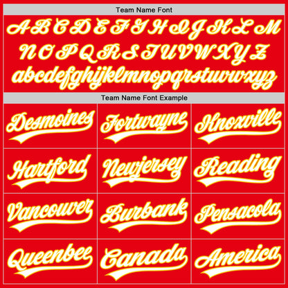 Custom Fire Red White-Yellow Authentic Baseball Jersey - Sky-Custom