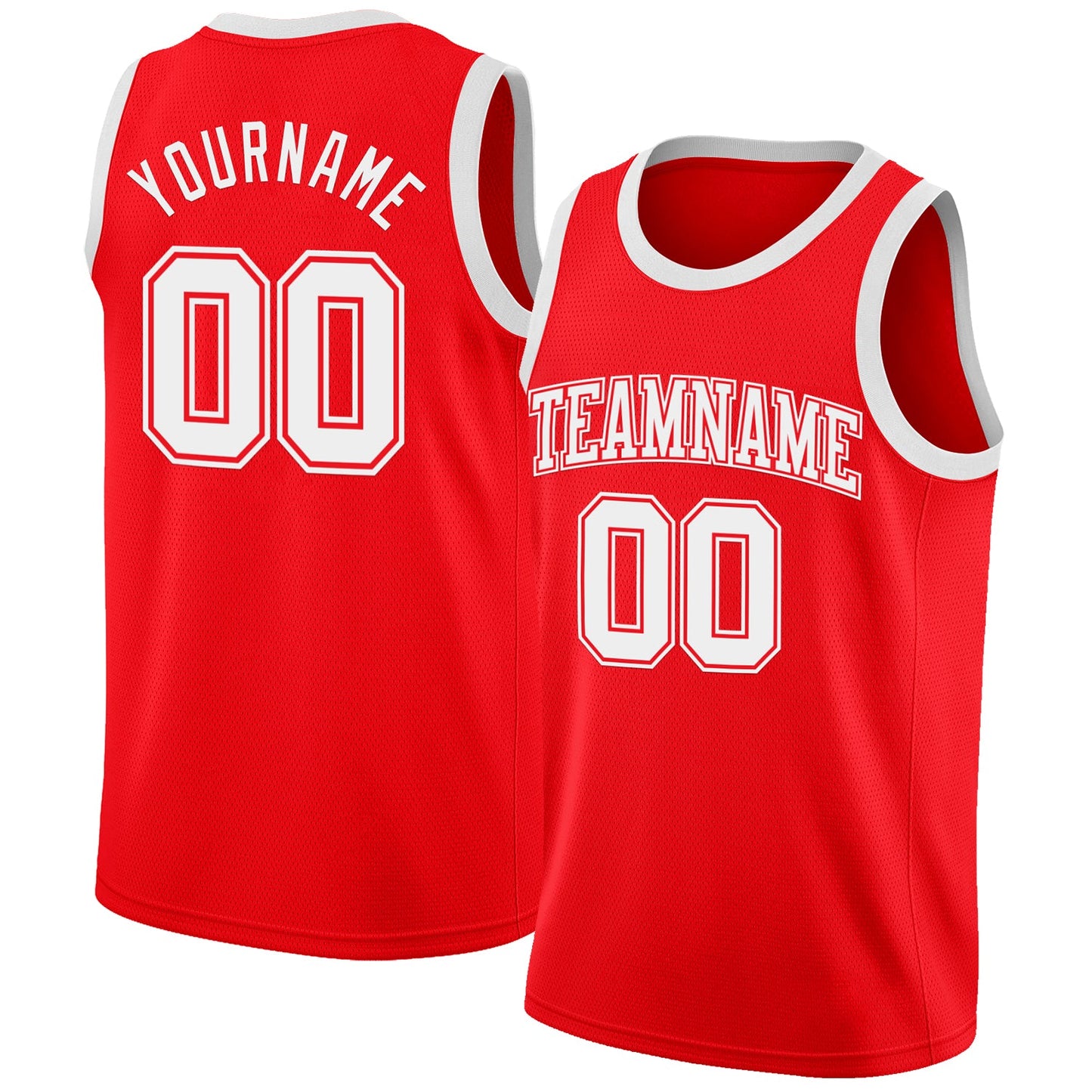 Custom Fire Red White Authentic Basketball Jersey - Sky-Custom