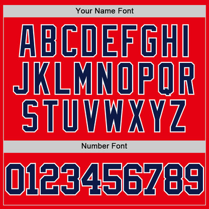 Custom Fire Red Navy-White Authentic Basketball Jersey - Sky-Custom