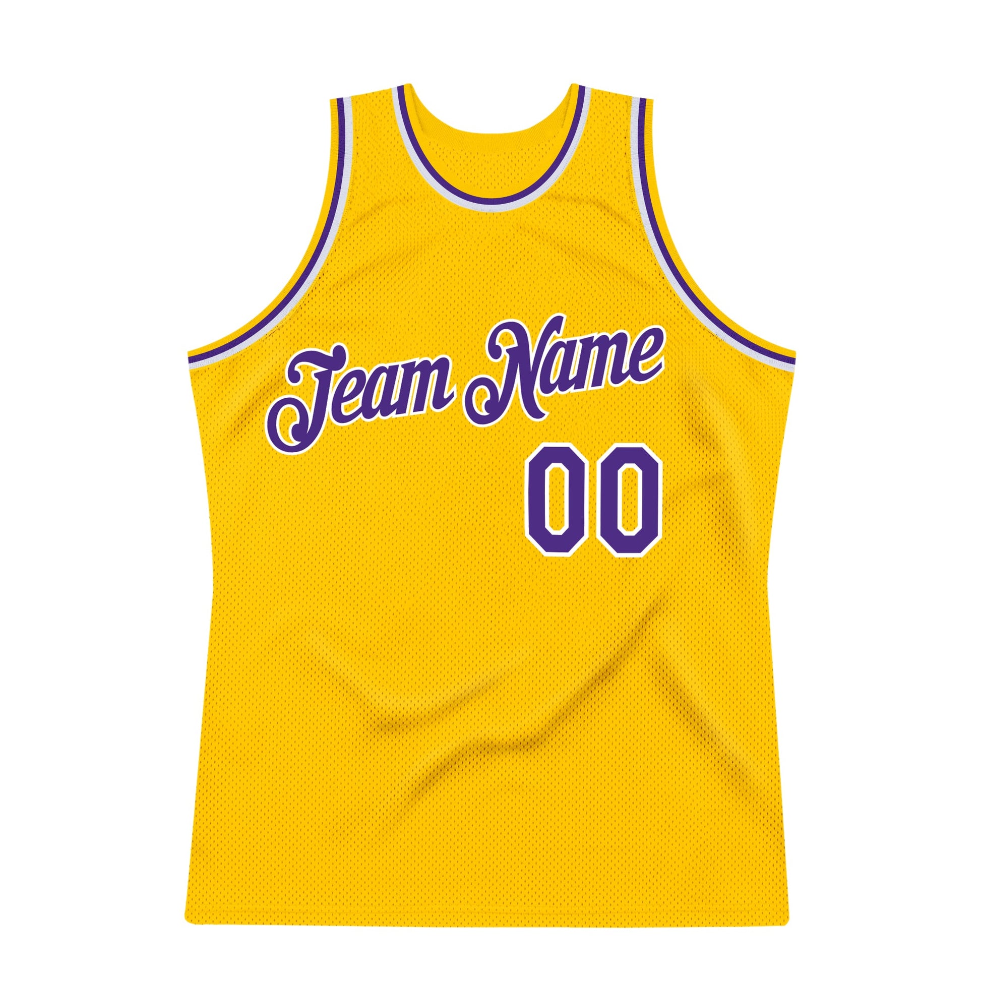 Custom Gold Purple-White Authentic Throwback Basketball Jersey - Sky-Custom
