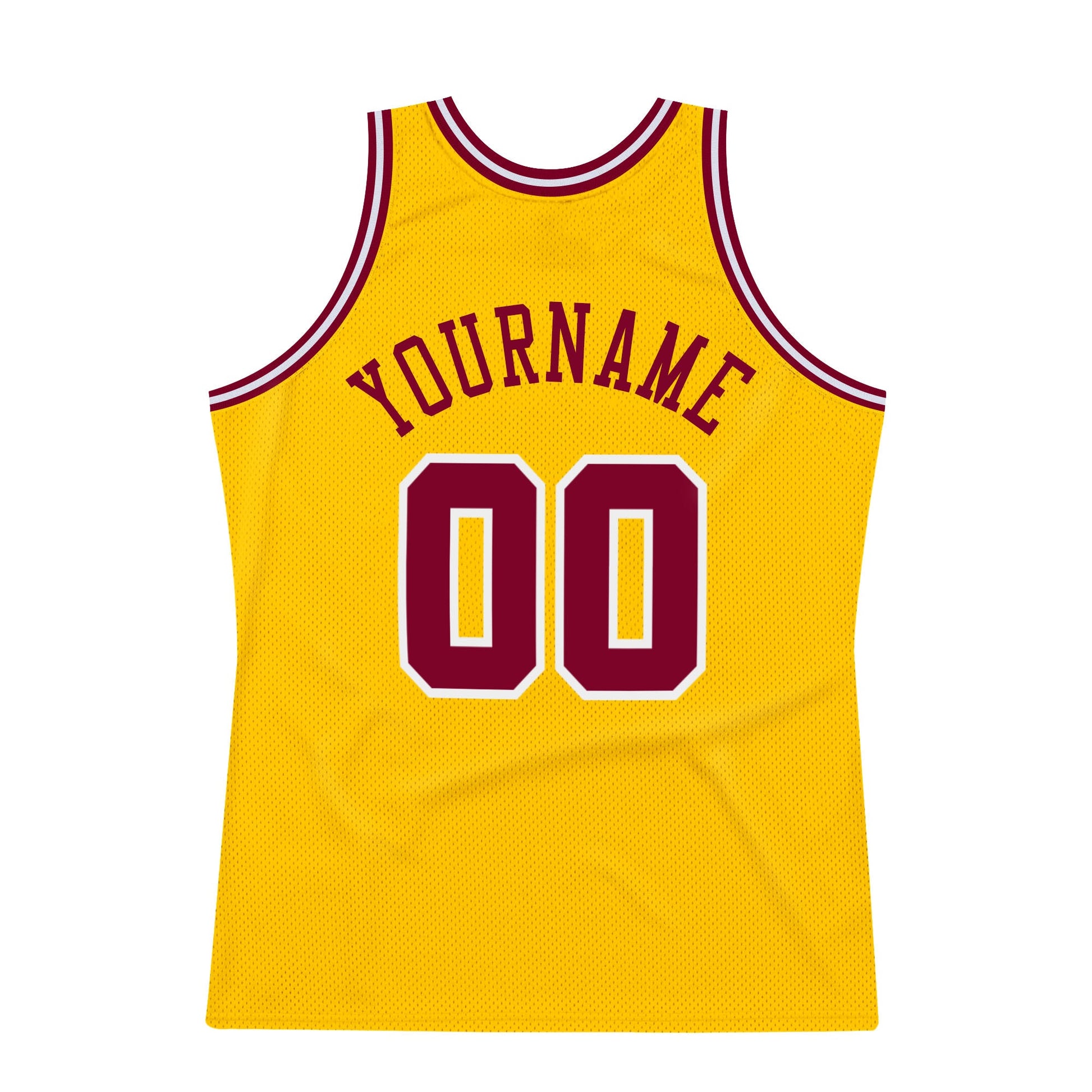 Custom Gold Maroon-White Authentic Throwback Basketball Jersey - Sky-Custom